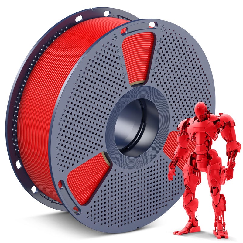 SUNLU PLA 3D Printer Filament PLA Filament 1.75mm, Neatly Wound 3D Printing Filament 1.75mm, Dimensional Accuracy +/- 0.02 mm, Fit Most FDM 3D Printers, 1kg Spool (2.2lbs), Red - Image 1